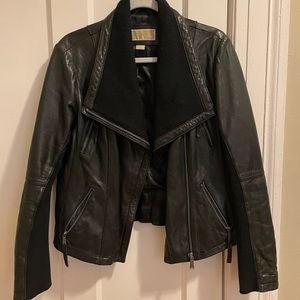 Black Leather Michael Kors Jacket